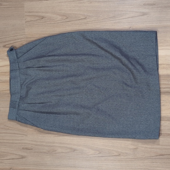 Liz Claiborne Grey Wool Midi Pencil Skirt - Picture 1 of 6